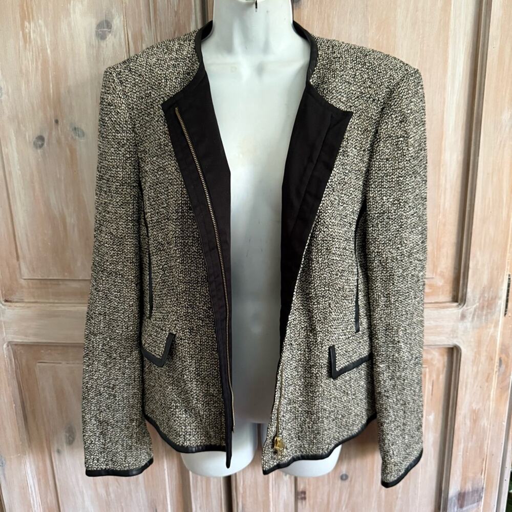 BOSS Hugo Boss Tweed Zip Up Blazer Jacket Women’s 12